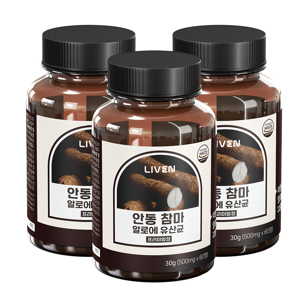 안동 참마 알로에 유산균 프리미엄정 60정 300g, 3개 - 상품 이미지