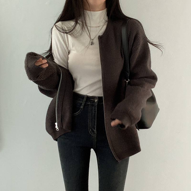 4color 터틀넥 긴팔티 폴라티 티셔츠 아이보리, FREE(One size) - 상세 이미지 5