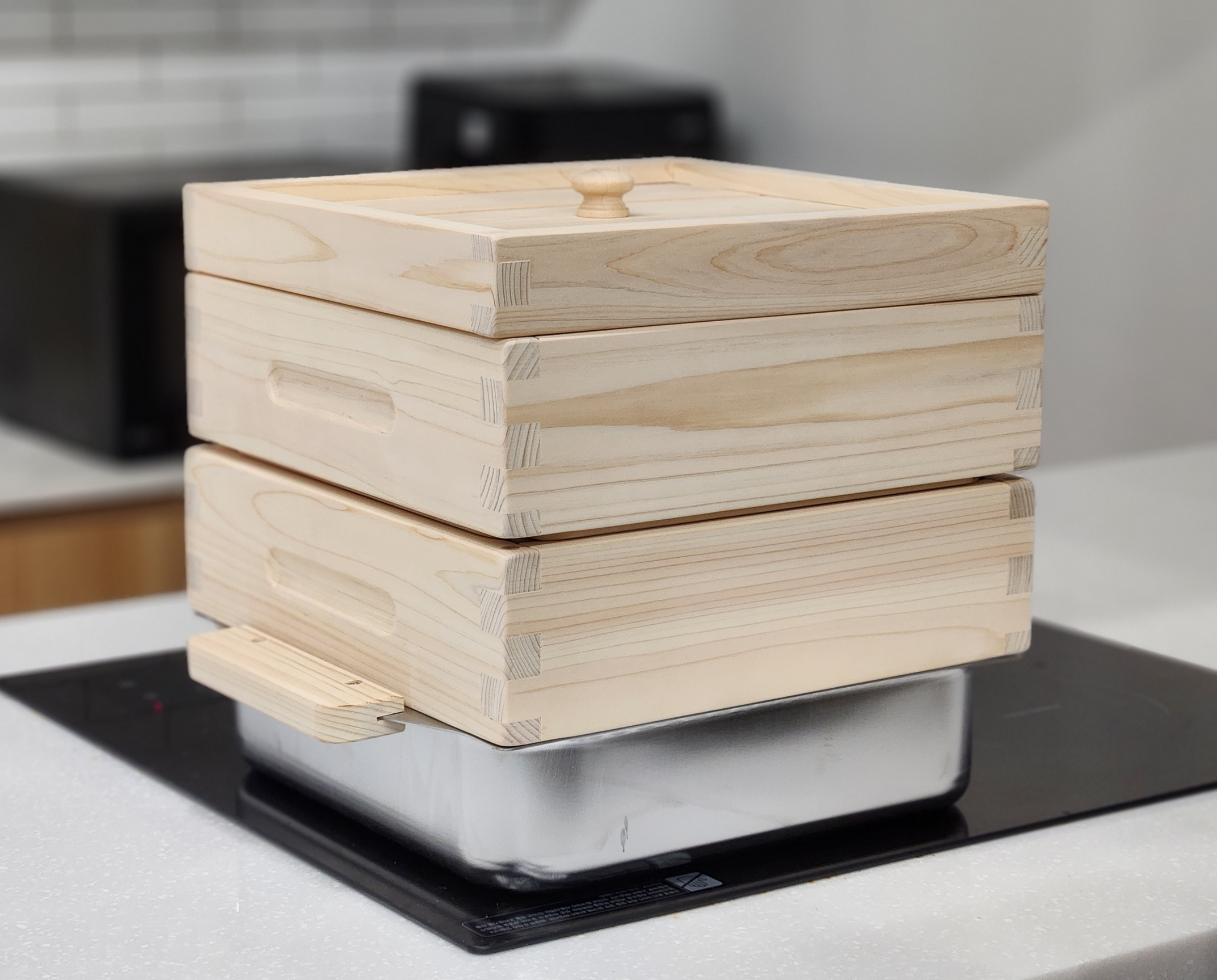 키친앤키친 전통 짜맞춤 편백나무찜기 국산 인덕션겸용 1+1=2단