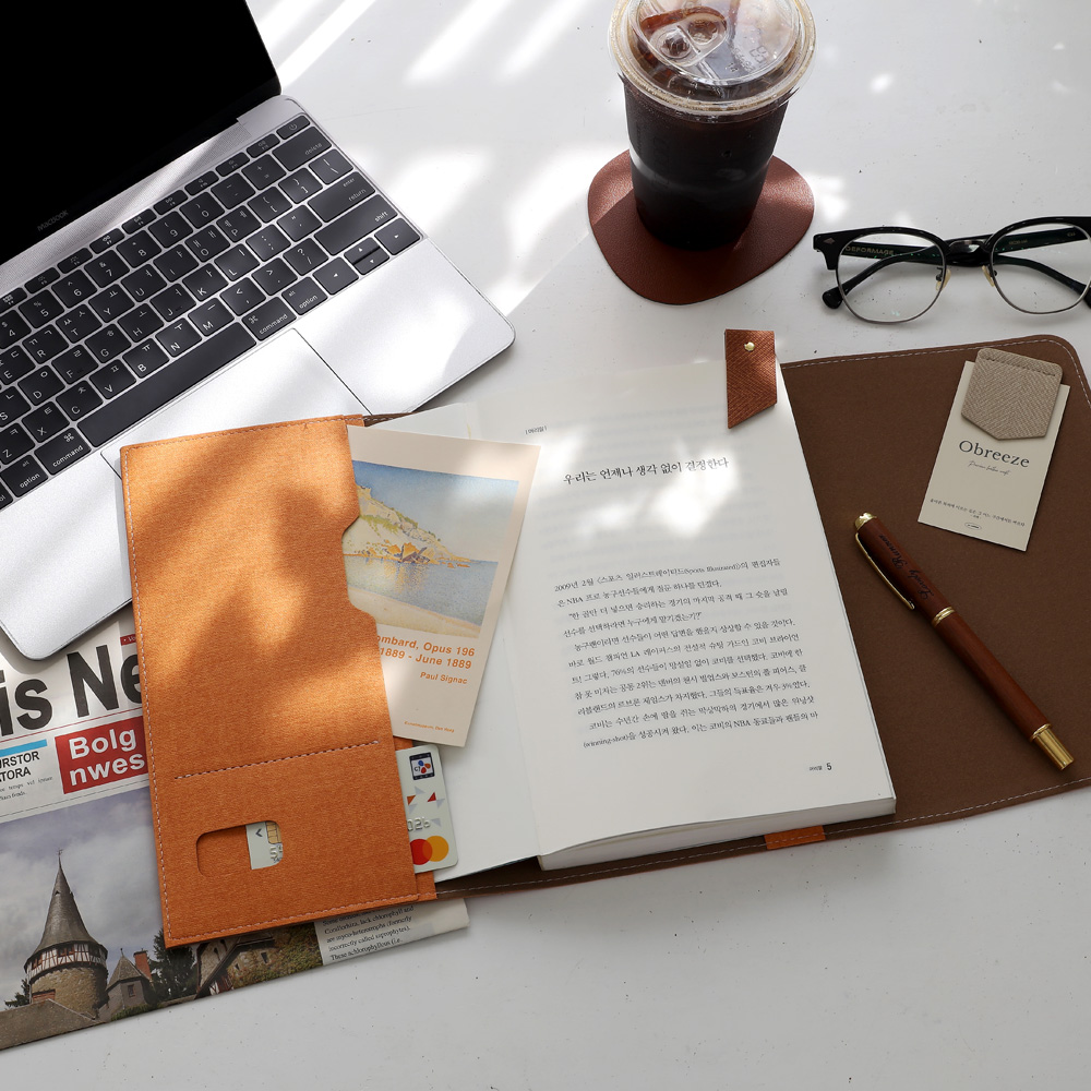오브리즈 국내제작 아테네 북커버 가죽 책커버 이미지 2