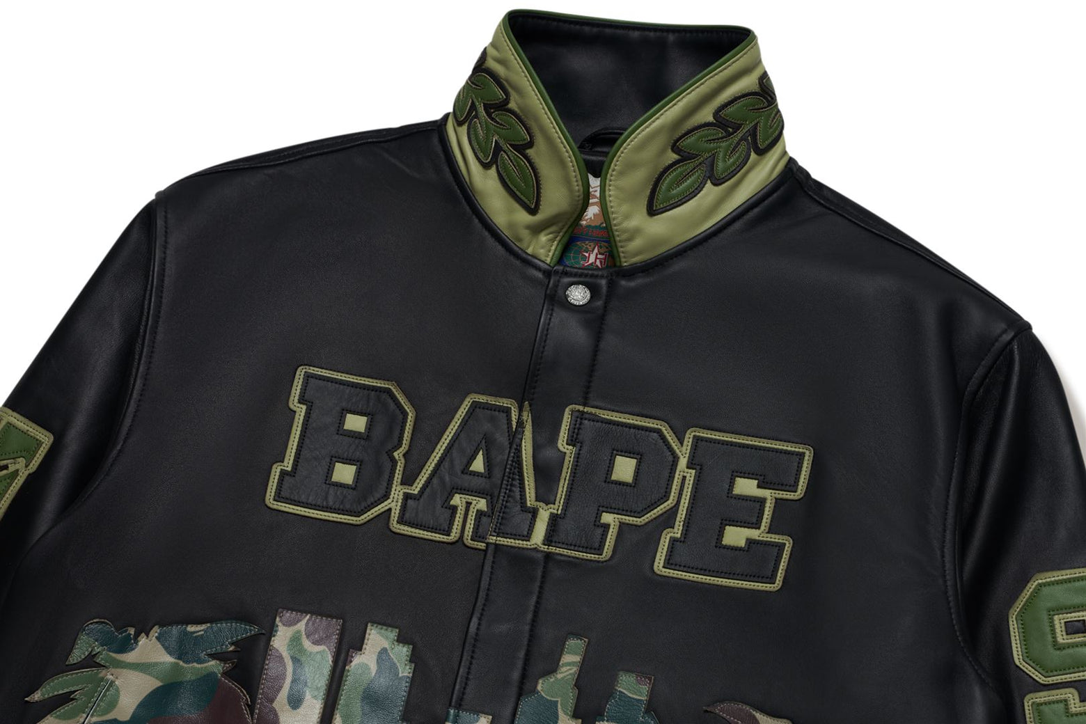베이프 자켓 BAPE X JEFF HAMILTON ABC CAMO MULTI LOGO LEATHER 1K73-141-906 - 상세 이미지 2
