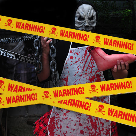 (택배비 무료) 할로윈장식워닝테이프오렌지2번/할로윈테이프/할로윈파티/할로