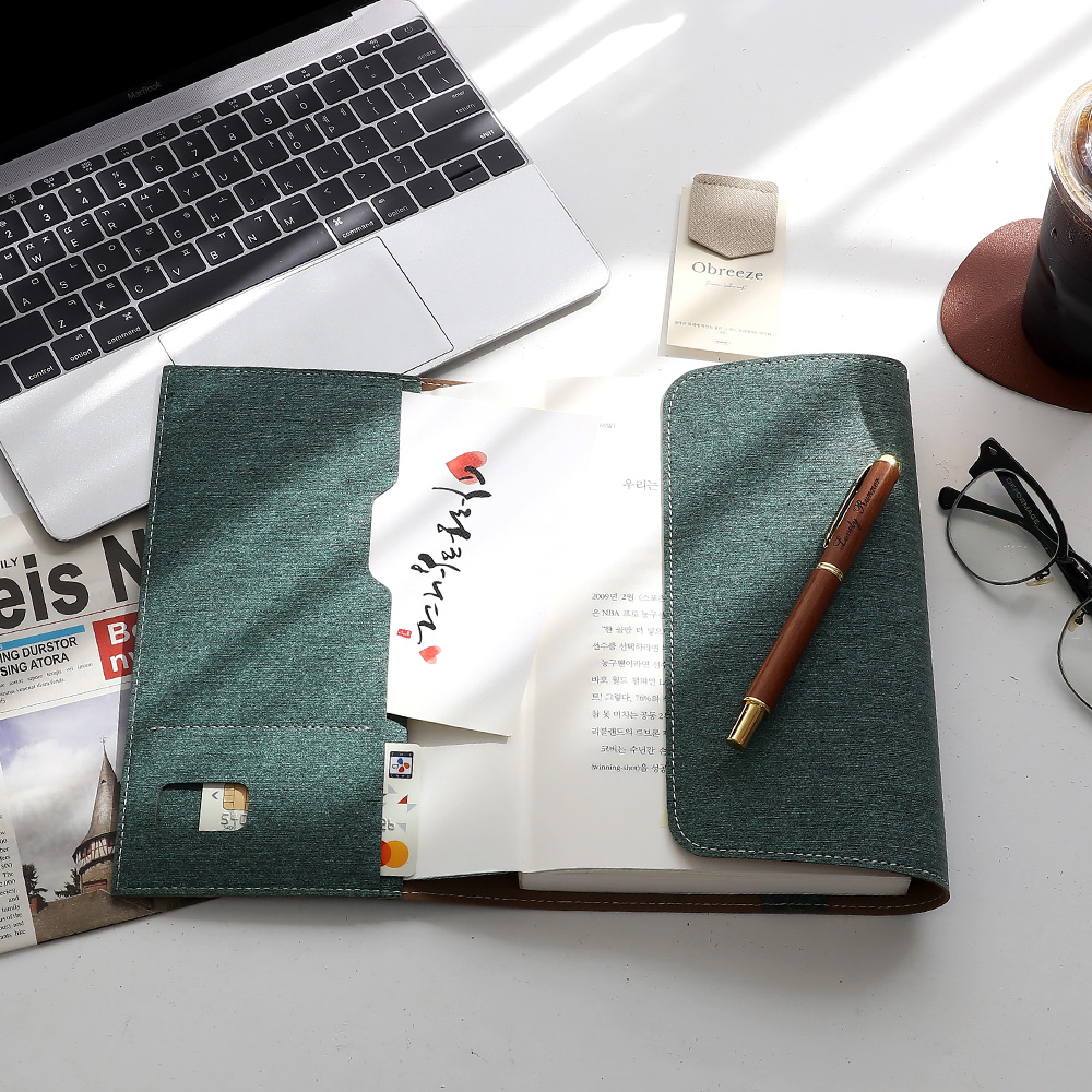 오브리즈 국내제작 아테네 북커버 가죽 책커버 이미지 1