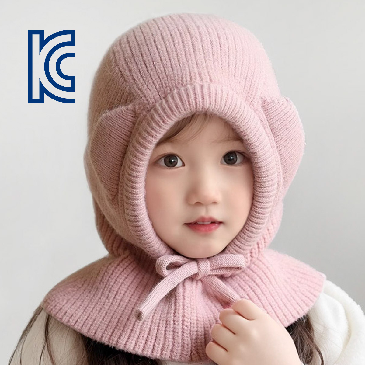 키즈 바라클라바 유아 아기바라클라바 털모자 곰돌이모자 핑크, Free