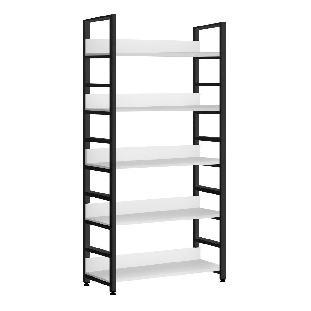 와이드책장 가벽깊은가로형 거실서재화레어 L자형 5단600 B 철제책장 화이트