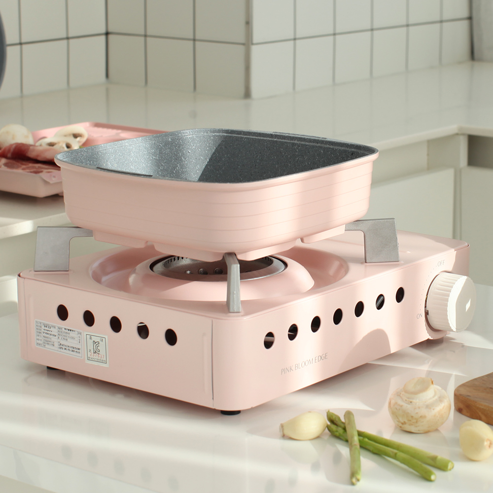 [신제품] 핑크블룸엣지 휴대용 가스버너 캠핑 버너 가스렌지