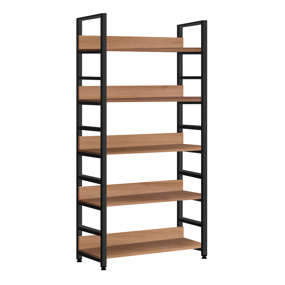 가로형깊은책장 거실서재화 와이드 가벽레어 L자형 5단600 B 철제책장 오크