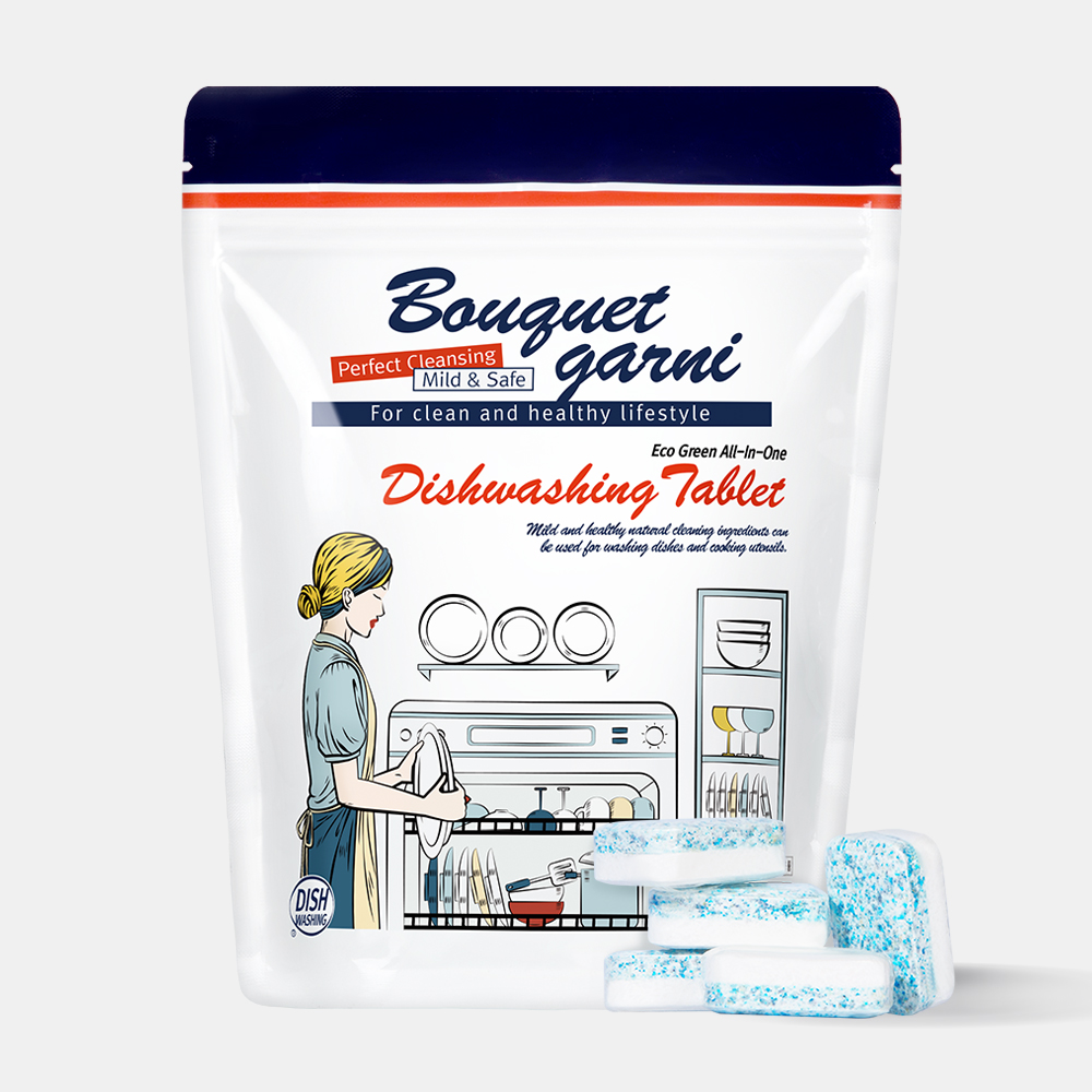 [1개] 부케가르니 에코 그린 식기세척기 올인원 식세기 세제 타블렛형 10g 50개입