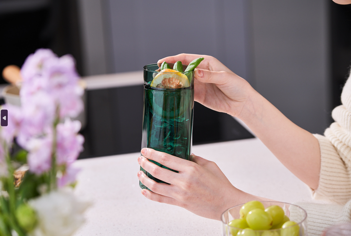 피른 키데 글라스 더블월 이중 내열 잔 유리컵 집들이 선물 420ml, 1개, 에메랄드 그린