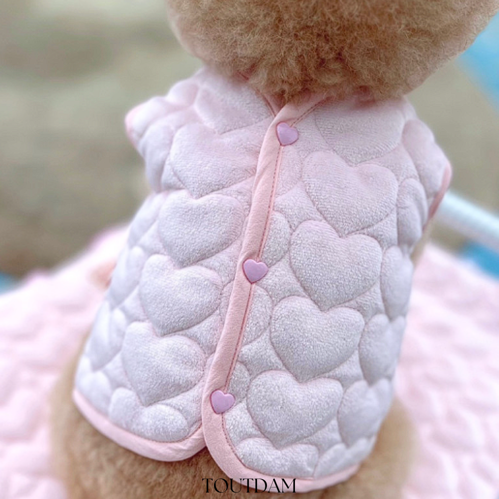 강아지 할머니조끼 xs 고양이 할매 누빔 조끼 강아지 겨울 옷 말티푸 초소형견 - 상세 이미지 4
