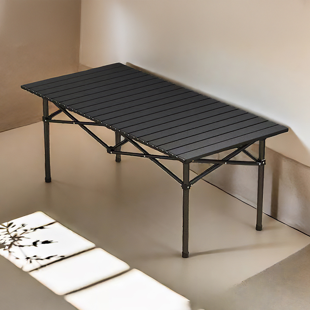 공간녹백 캠핑 테이블 세트 야외 4인용 접이식 의자 블랙 95cm - 상세 이미지 3