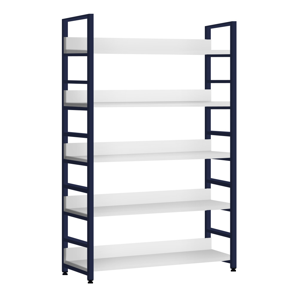 깊은가로형책장 거실서재화 와이드 가벽레어 L자형 5단800 N 철제책장 화이트