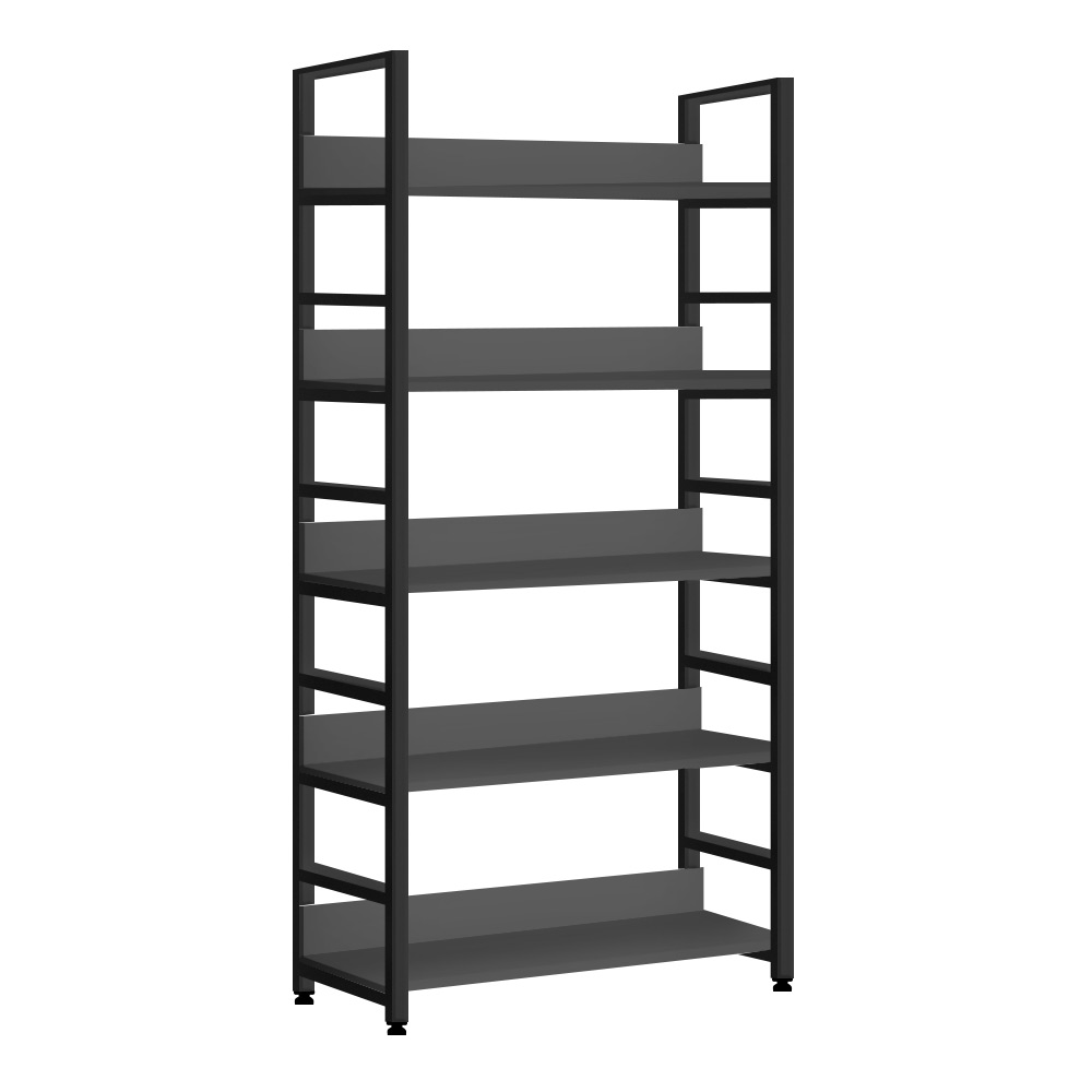 거실서재화책장 가로형깊은와이드 가벽레어 L자형 5단600 B 철제책장 그레이