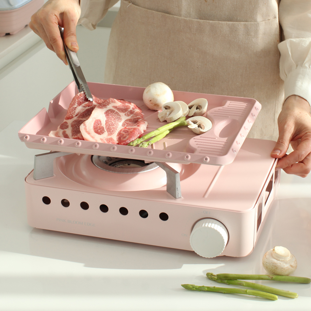 [신제품] 핑크블룸엣지 휴대용 가스버너 캠핑 버너 가스렌지