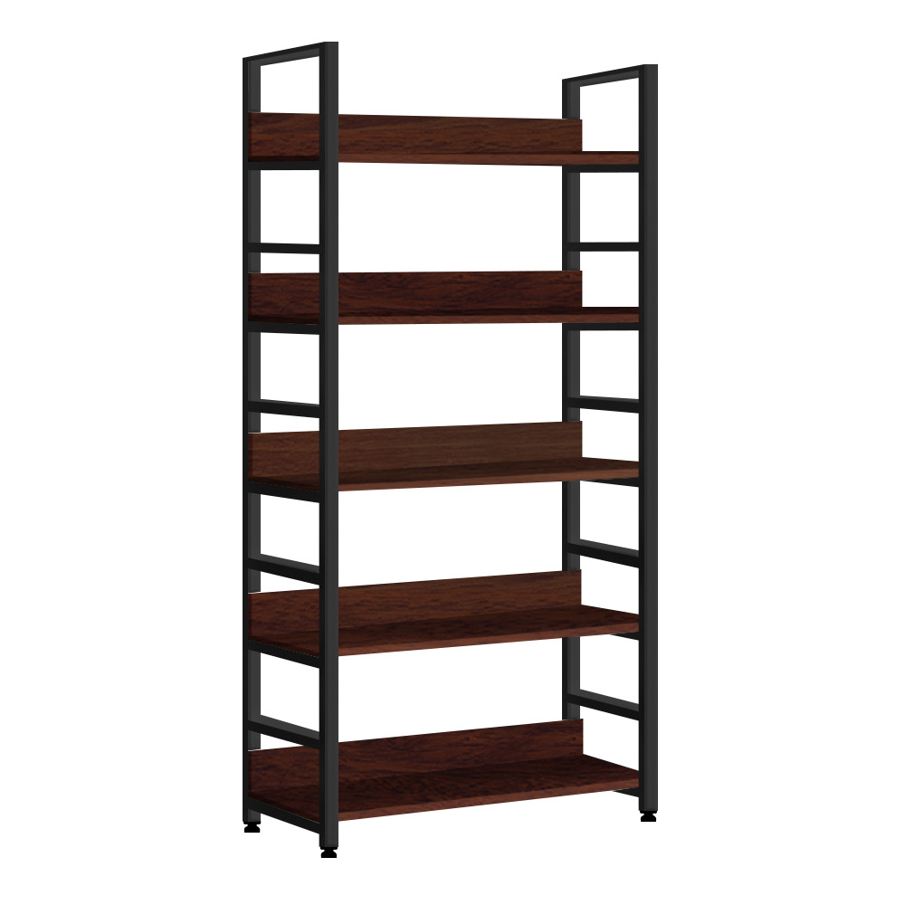 깊은가로형책장 거실서재화 와이드 가벽레어 L자형 5단600 B 철제책장 월넛
