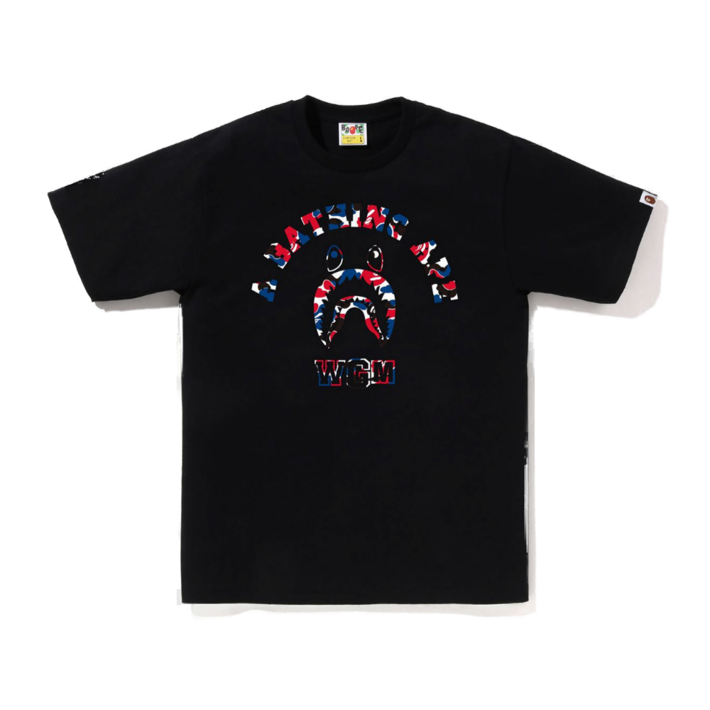 베이프 반팔티 BAPE STORE LONDON SHARK COLLEGE TEE 1K72-110-112 - 상품 이미지