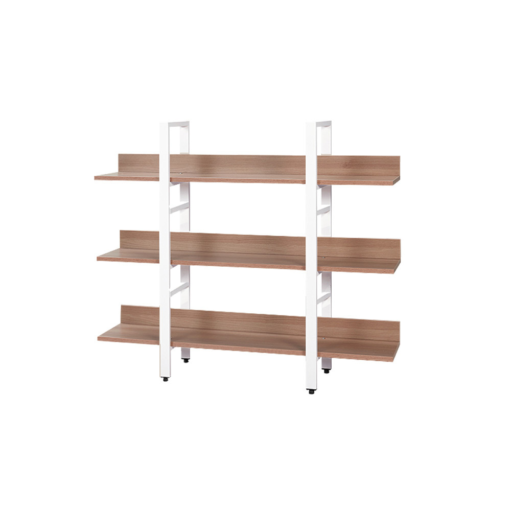 주문제작책장 코너형시스템 침대옆 레어 프리미엄L자형 3단1200 H 철제책장 오크 - 상품 이미지