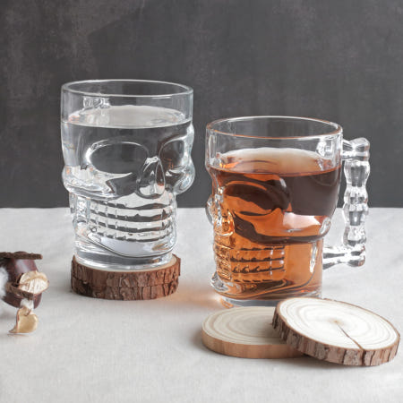 (택배비 무료) BIG 해골 유리 머그1P/카페컵/유리컵/할로윈파티/특이