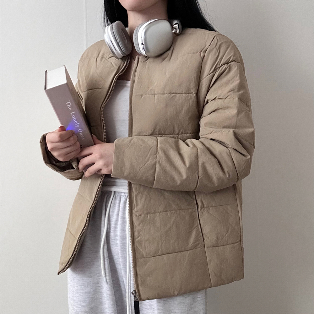 여자 경량패딩 오버핏 웰론 커플 유넥 패딩