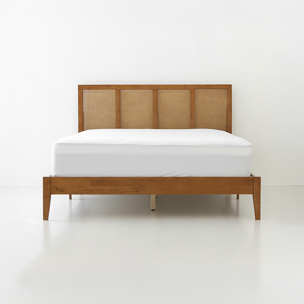 CESBON 원목침대 킹 180200 고무나무 사각형 브라운 7325.6542