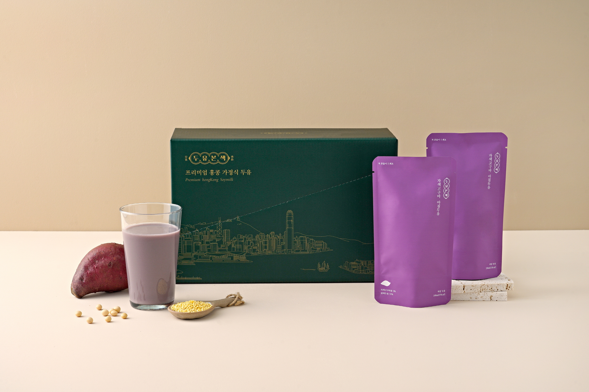 두유본색 홍콩두유 국산콩 무가당 자색고구마 두유 (10개입)