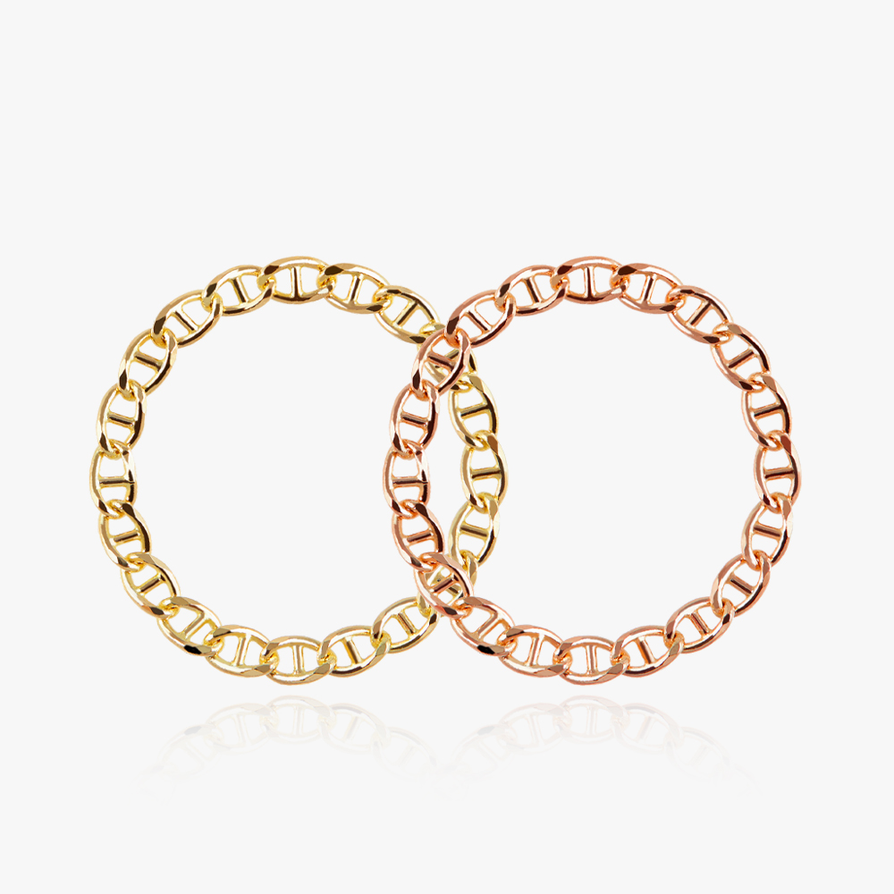 14k 18k 사다리 체인 금 반지