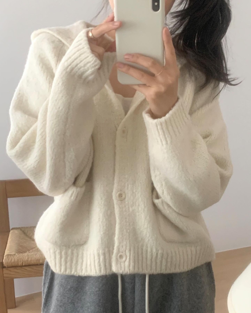 [SALE] [민트 당일] 리터 베니 알파카 후드 가디건 니트 겨울 가디건 상세 이미지 13