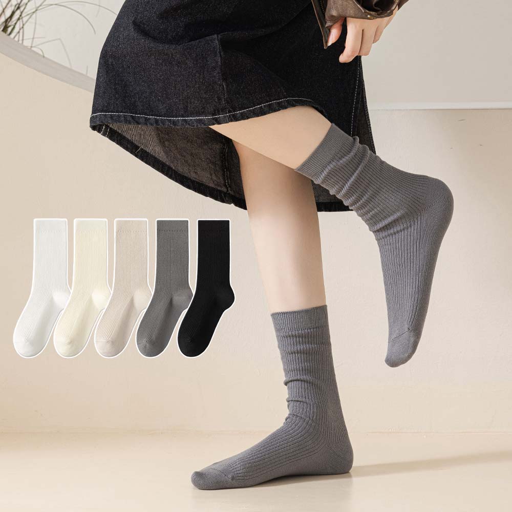 골지양말 면 장목 무압박 무봉제 루즈삭스 긴목 무지 흰 학생 양말 니트