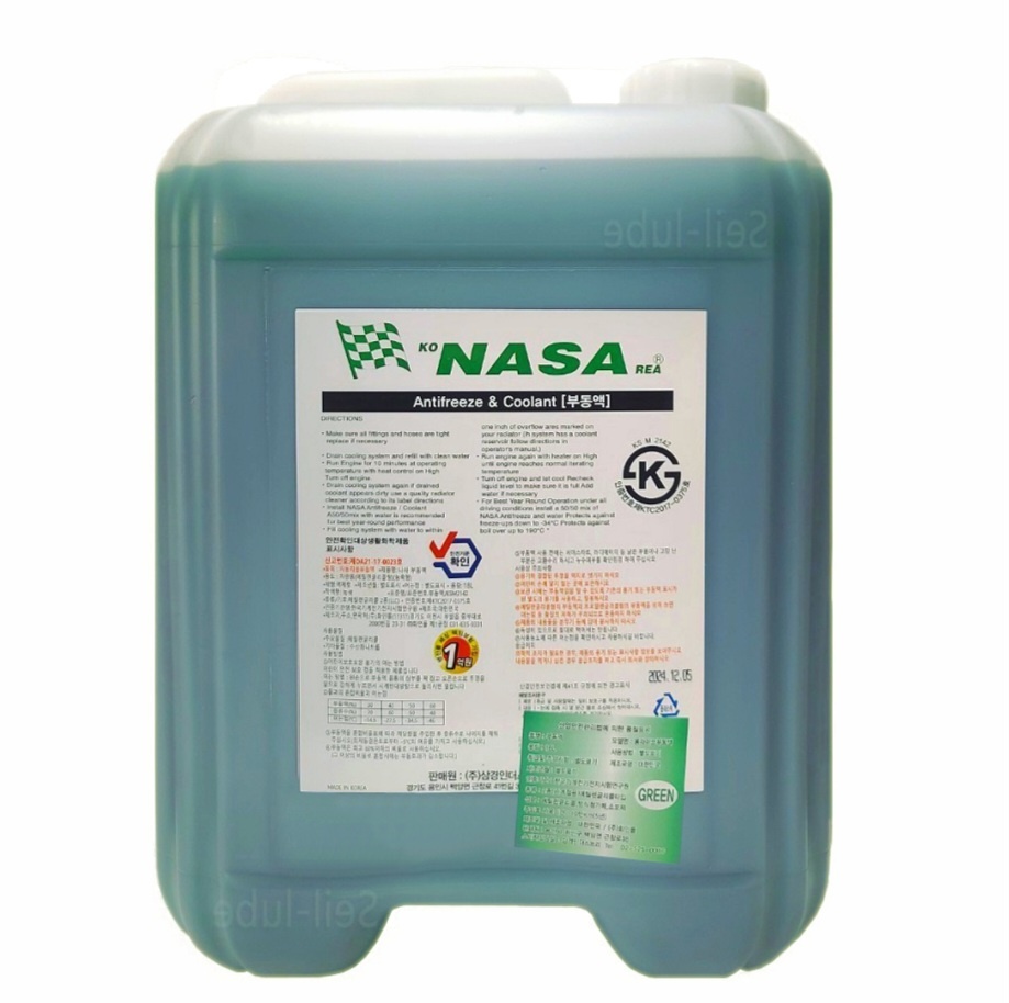 KS정품 NASA 나사 장수명 부동액 냉각수 원액 18L 말통 녹색 (그린) 5년10만km - 상품 이미지