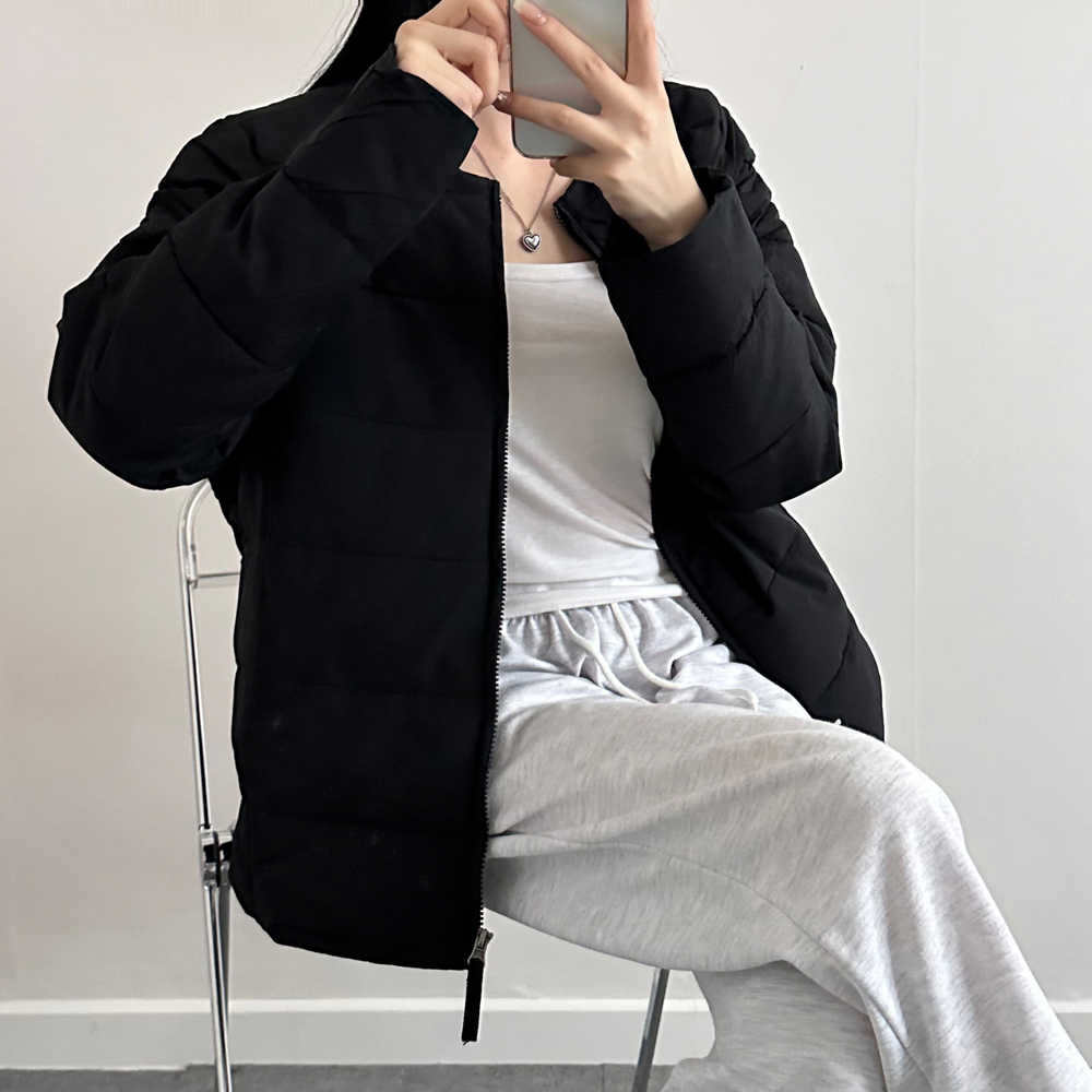 여자 경량패딩 오버핏 웰론 커플 유넥 패딩 - 상세 이미지 2