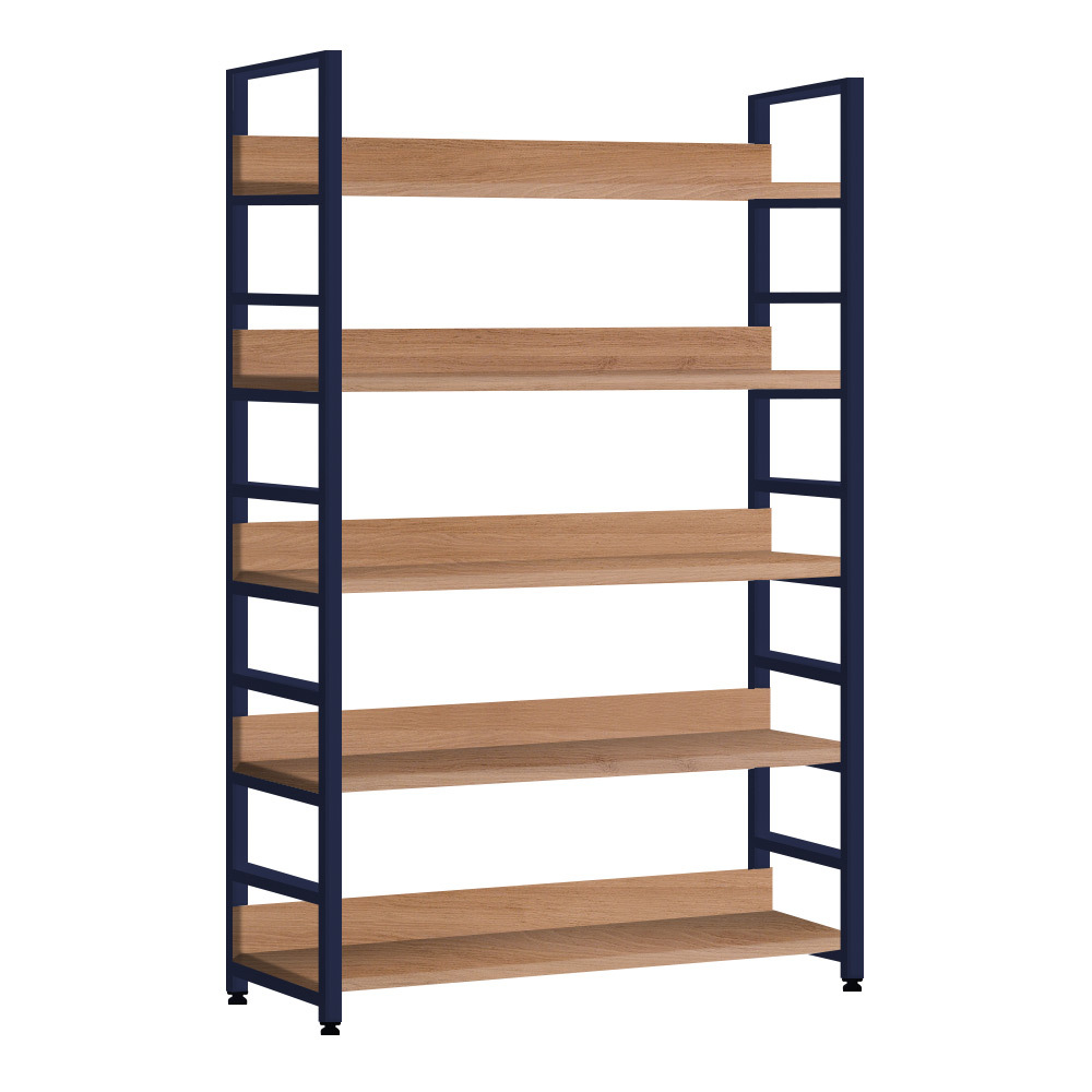 거실서재화책장 가로형깊은와이드 가벽레어 L자형 5단800 N 철제책장 오크