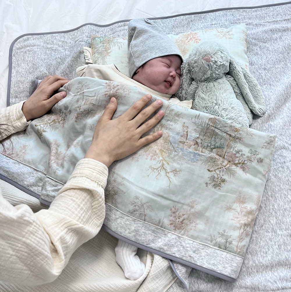 전자파차단 아기 블랭킷 + 모자 + 베개 세트 임신 출산 선물 [에너스텝] 5D힐링