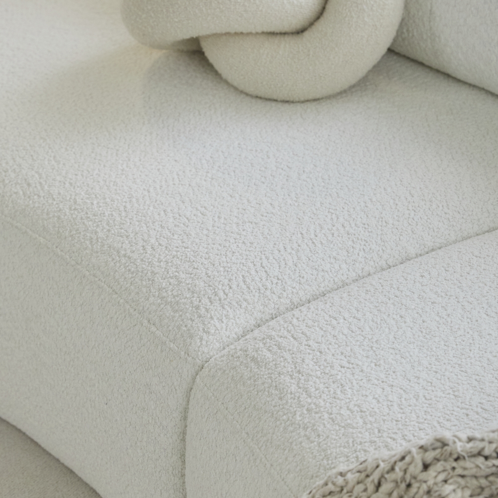 에덴느 마테오 땅콩 쇼파 3인용 다이닝 패브릭 소파 라운드 부클레 3인 조약돌 구름 쇼파