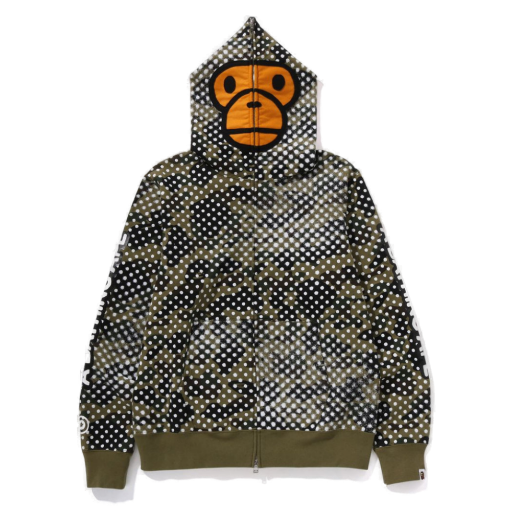 베이프 후드집업 BAPE X JOSHUA VIDES MILO FACE FULL ZIP HOODIE 2K73-115-902 - 메인 이미지