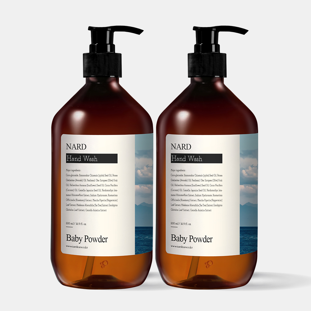 [2개입] 나드 리프레쉬 퍼퓸드 핸드워시 500ml 베이비파우더 향
