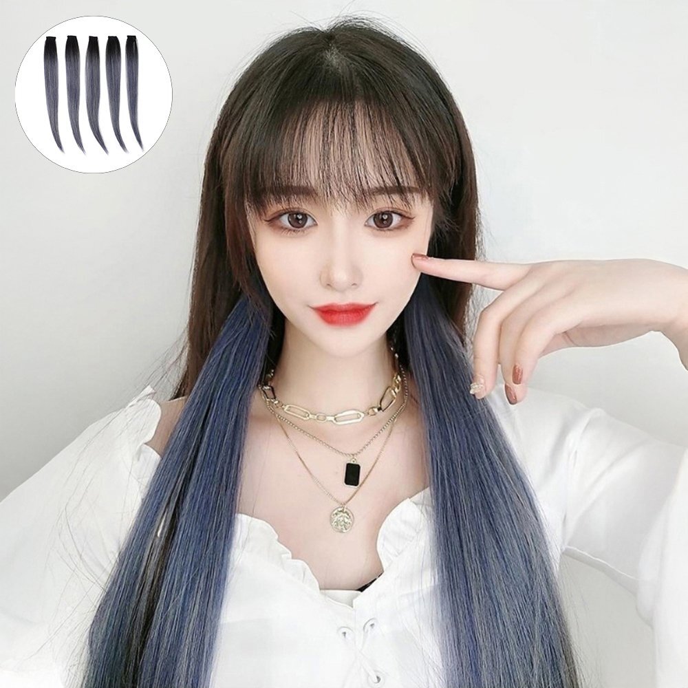 똑딱이 부분가발 옆머리 여성용 애쉬 포인트 5개 : 사모커머스