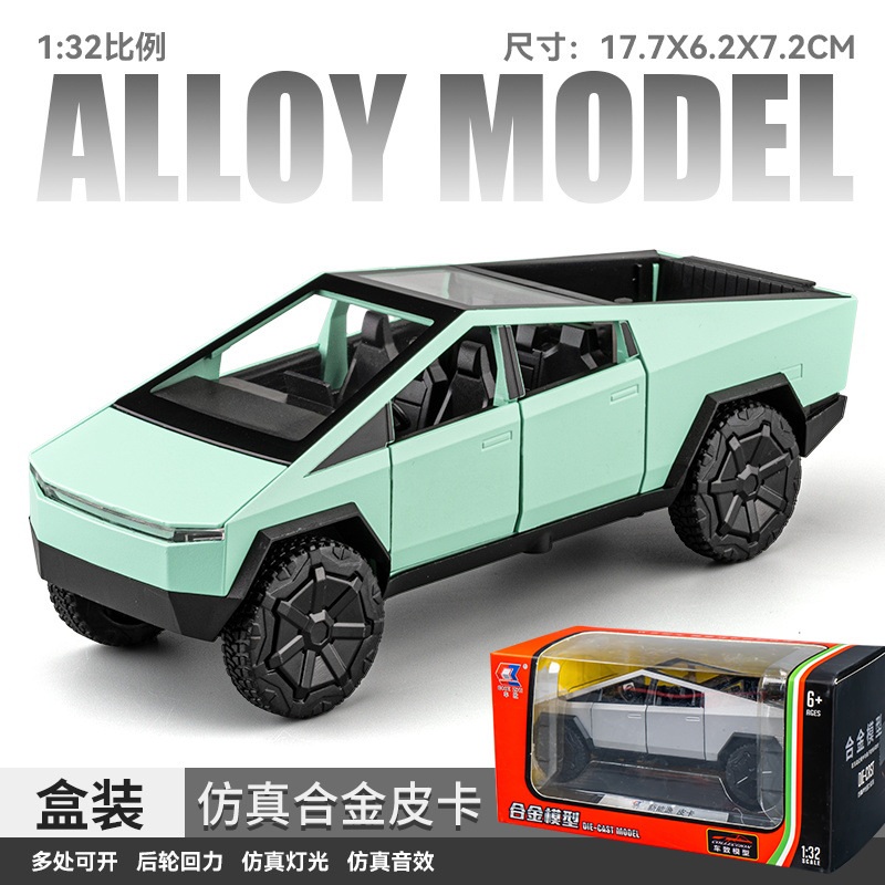 테슬라 사이버트럭 피규어 1:32 Tesla 자동차 모형 장식 금속 미니카 실버 이미지 6