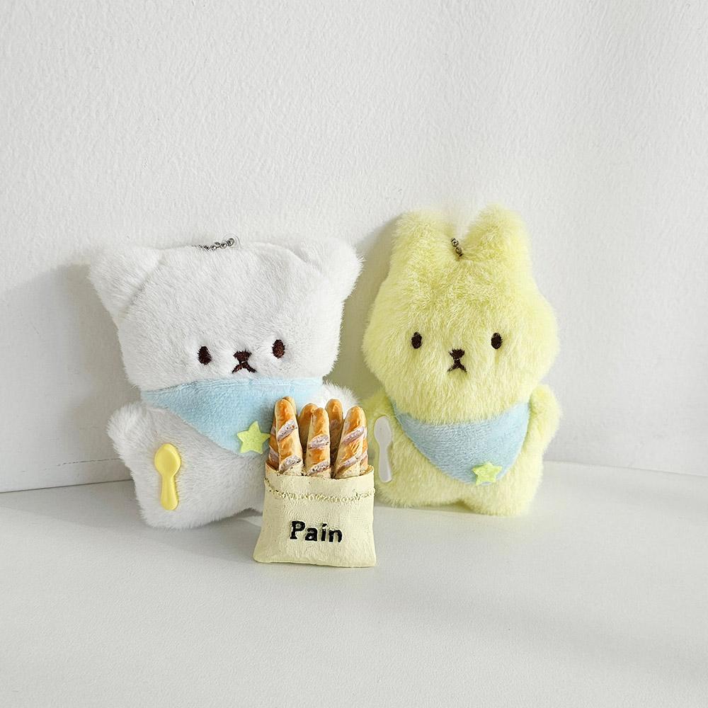 프롬헤븐 맘마 밥줘 인형 키링 곰 토끼 가방키링 열쇠고리 - 메인 이미지