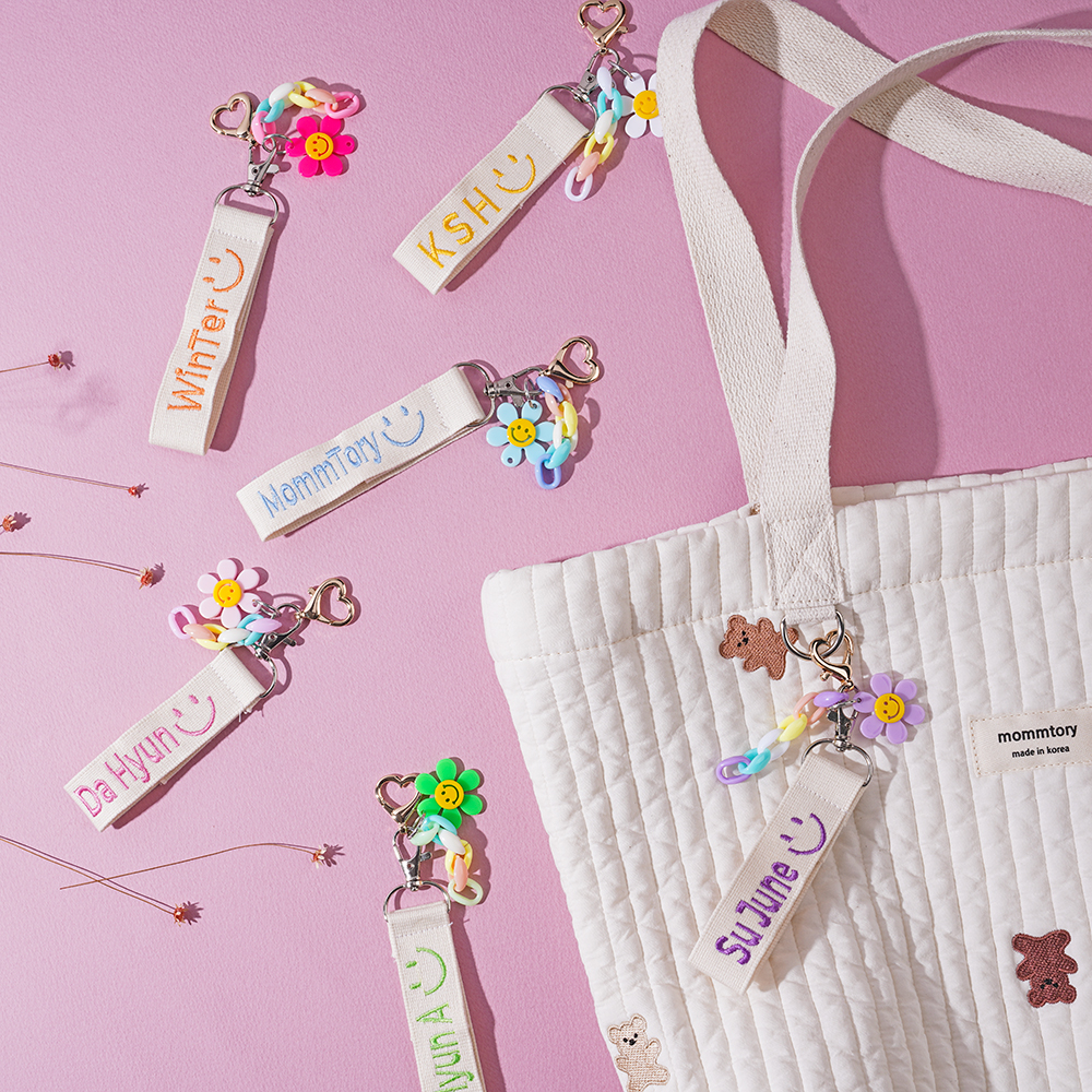 어린이집 국산 이니셜 네임택 미니기저귀가방 자수 파우치 맘토리