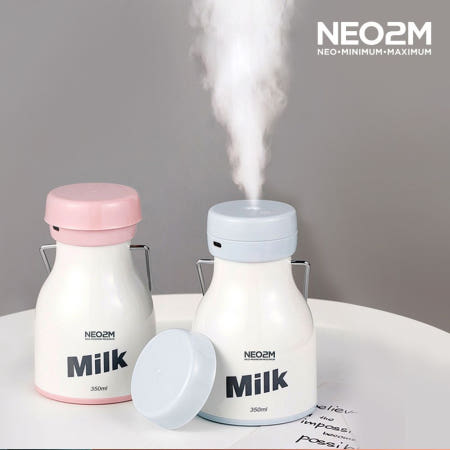 MILK 미니 가습기 350ml 핑크 우유병 모양 밀크보틀 USB 가습기