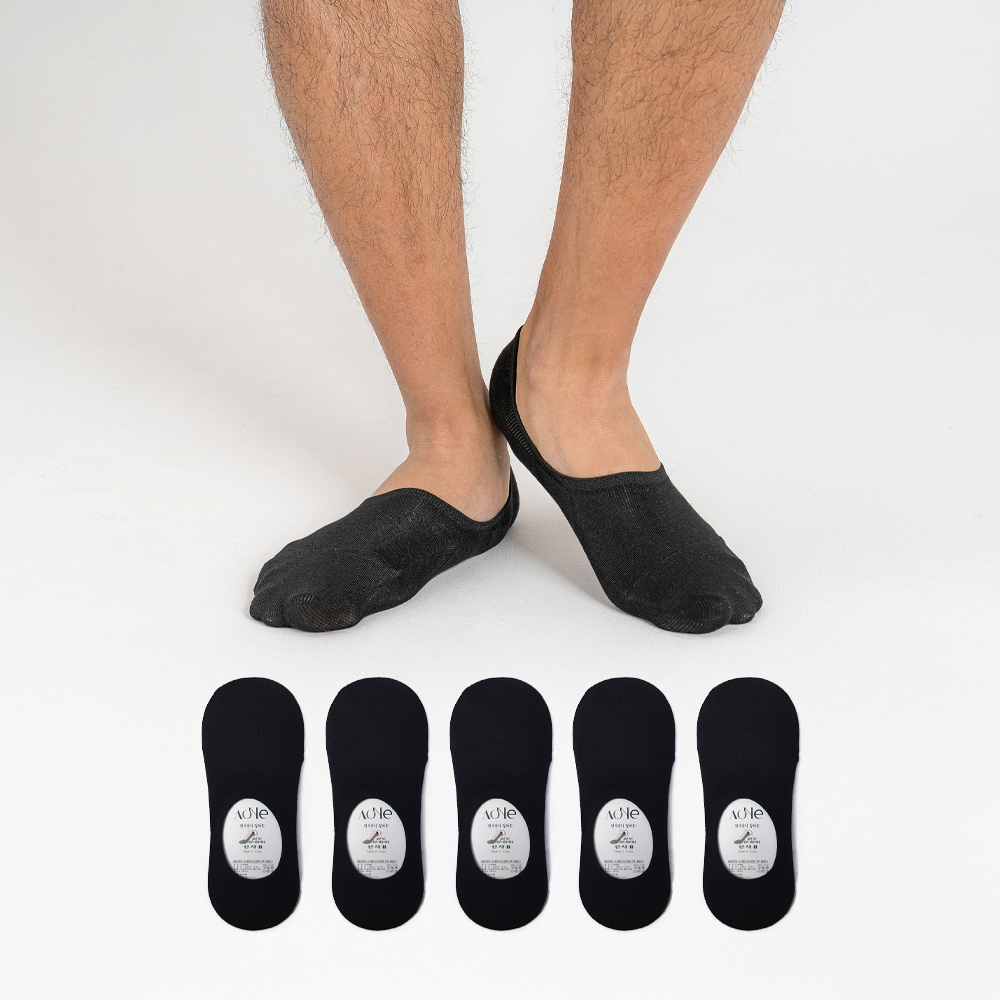 에이원 남성용 실속형 무지 페이크 덧신 5켤레