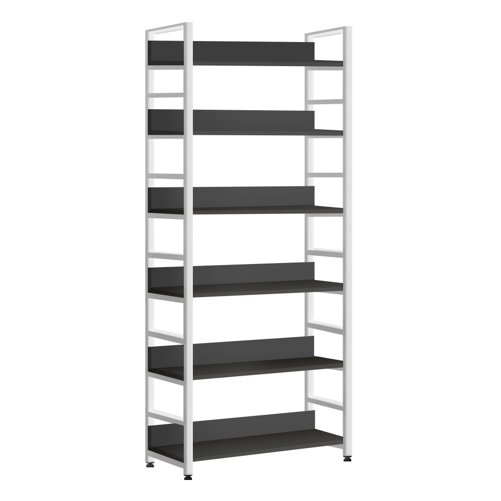 전면거실책장 대형고급높은 맞춤제작파티션레어 L자형 6단600 H 철제책장 그레이 - 상품 이미지