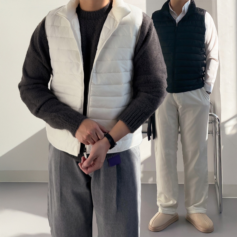 1+1 남자경량패딩조끼 정장조끼 퀼팅베스트 - 상세 이미지 5
