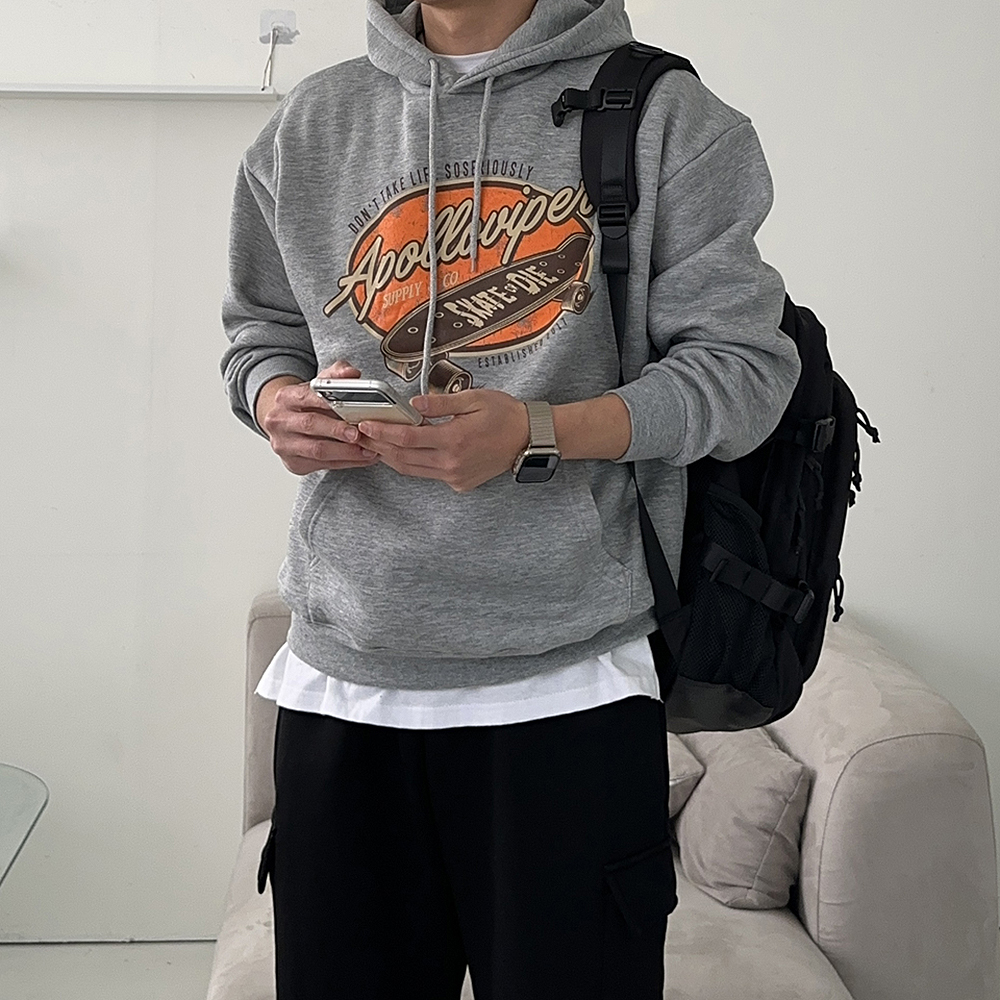 남자 후드티 오버핏 기모 모자큰 커플 후드티