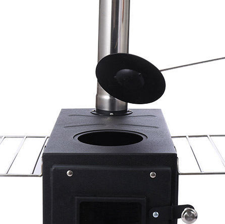 캠핑화목난로 불멍 팰릿난로 우드앤번 무동력팬 2면투명창