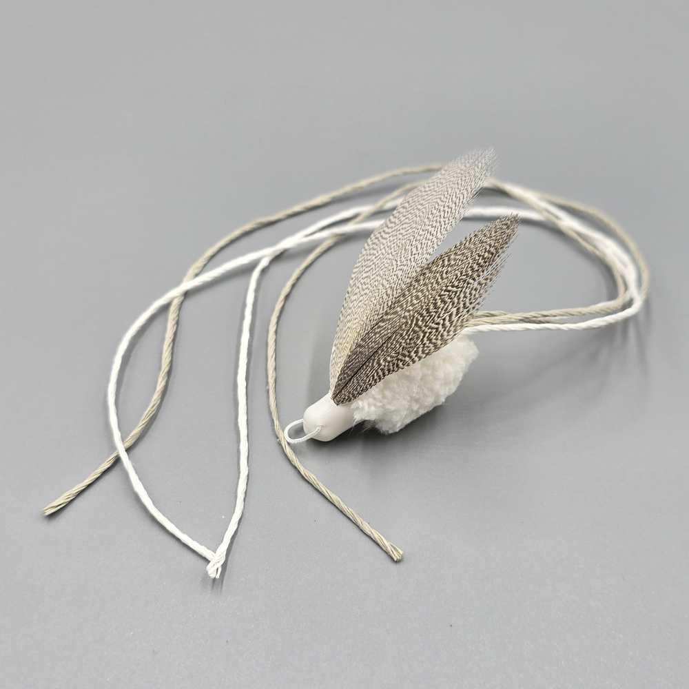 ABIBI'S GOMULSANG 수제 고양이 장난감 리필 낚시대 끈 천연 깃털 날으는 토끼