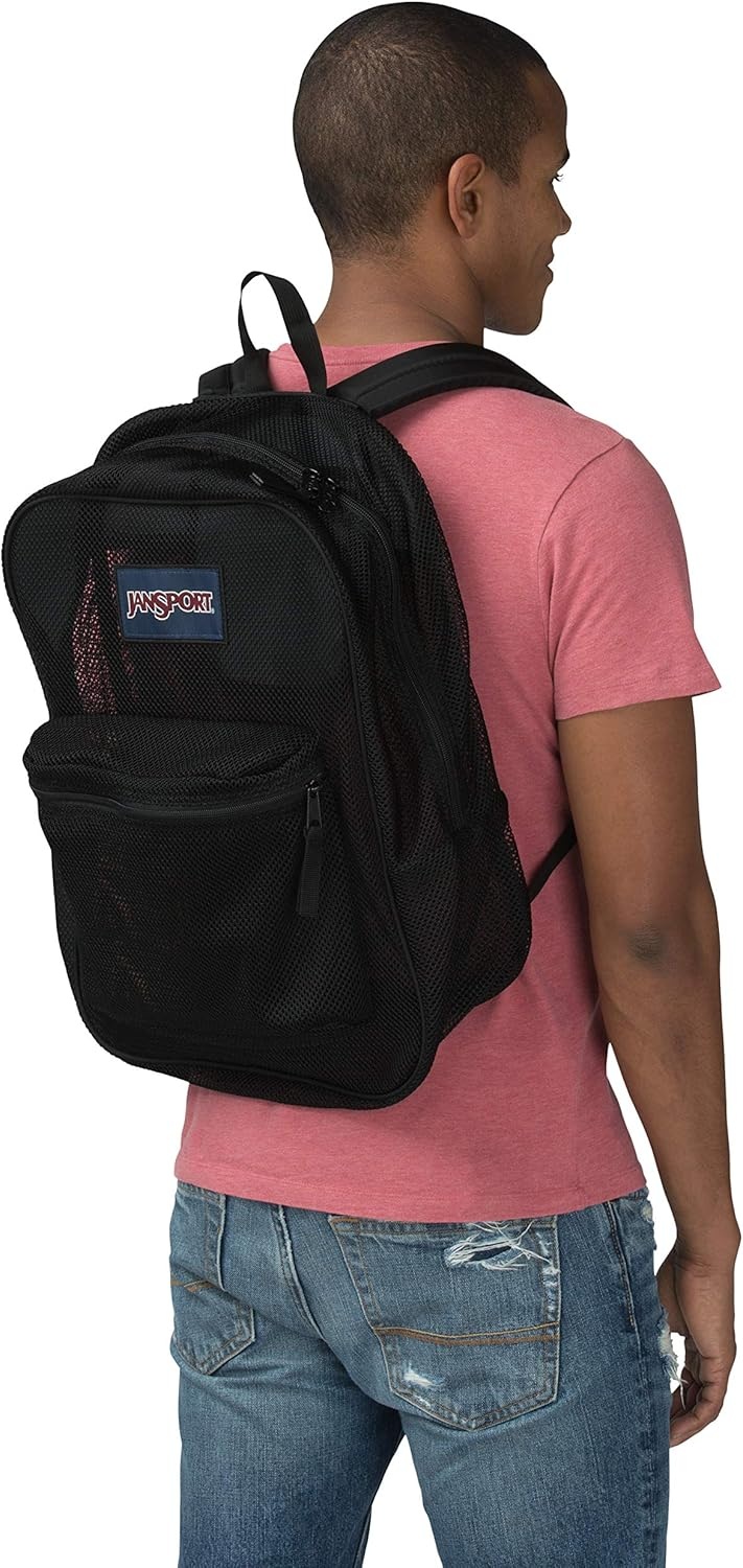 JanSport 메쉬 소재 백팩 블랙 경량백팩 여름백팩 - 상세 이미지 4