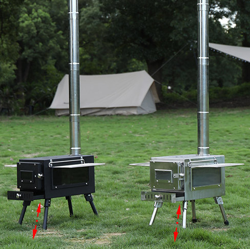 캠핑화목난로 불멍 팰릿난로 우드앤번 무동력팬 2면투명창