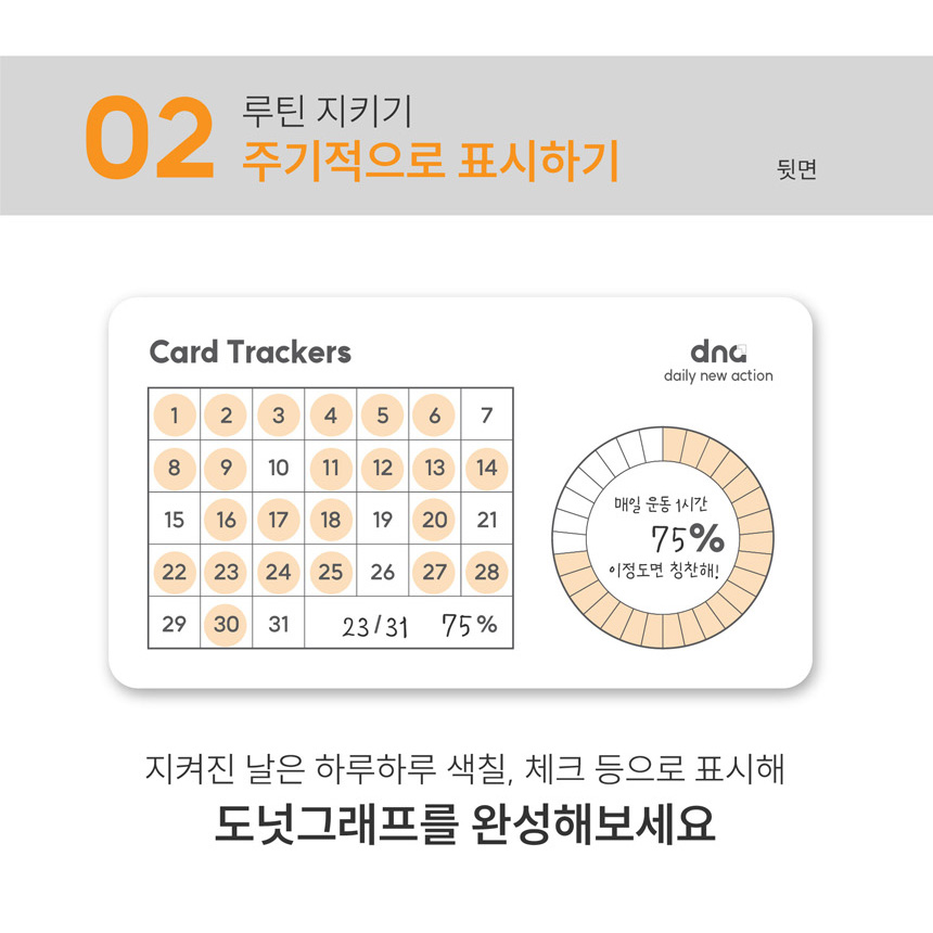 [dna 카드 트래커] 습관 만들기 카드 공부 해빗 운동 루틴 투두 데일리 리스트 트래커 - 상세 이미지 4