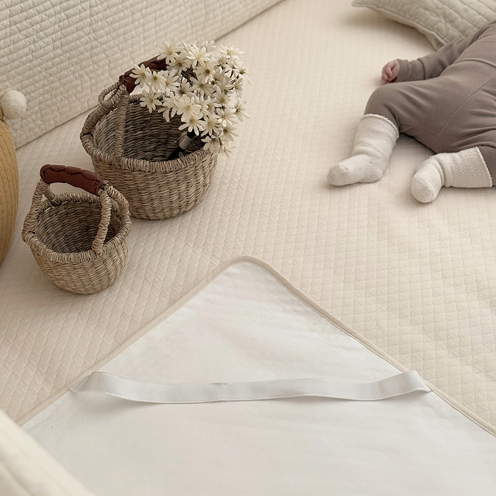 누빔 방수패드 슈퍼싱글 사이즈 신생아 아기 침대 방수요 논슬립 무형광 매트 주다르